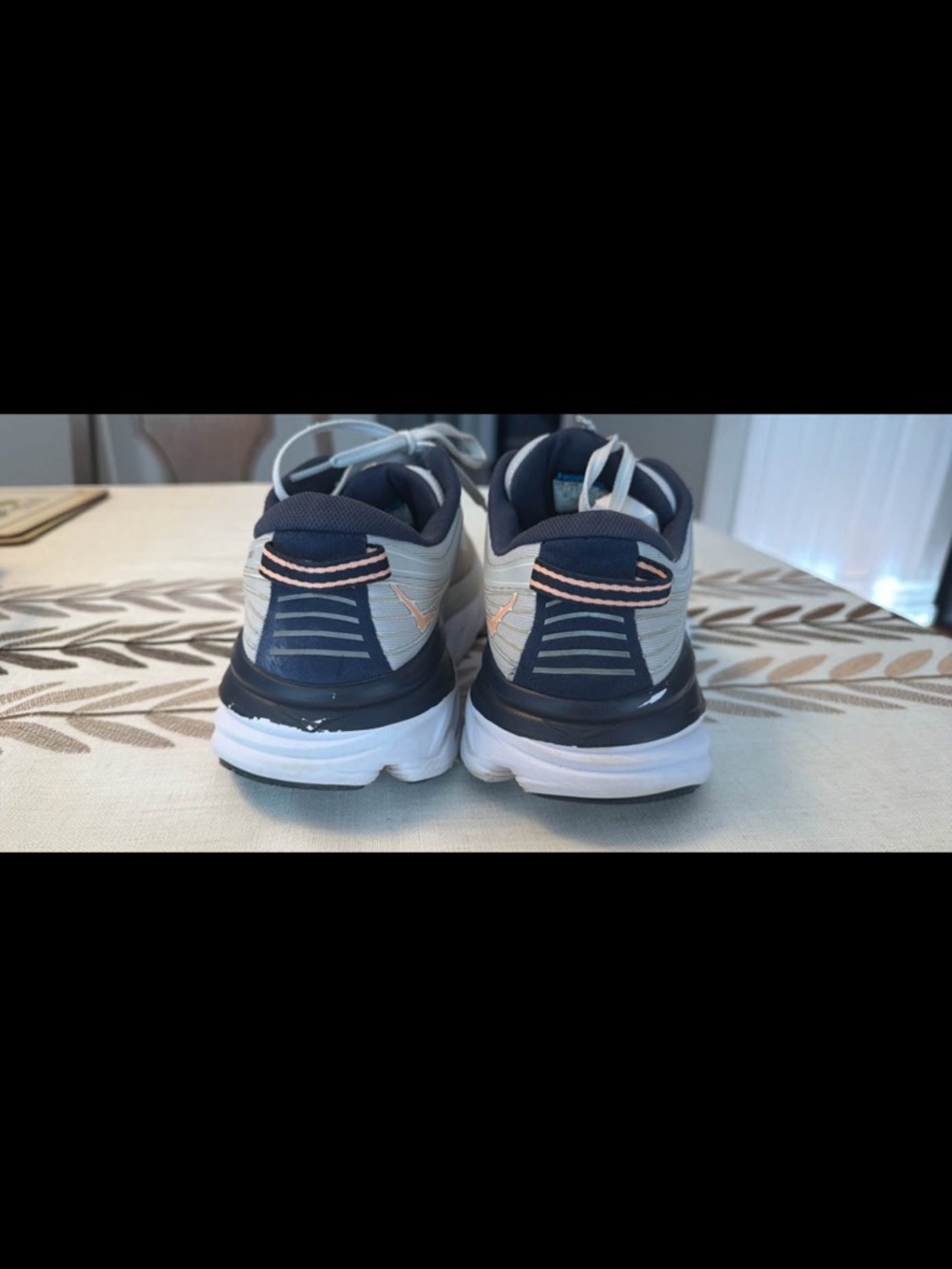 Hoka One One Dark Gray and Blue Logo Running Shoes - Picture 2 of 7